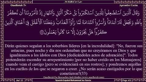 سورة سبأ  Coran Sura SABAE 34  En ESpañolSura_Sabae
