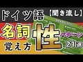 ドイツ語の【名詞の性】の見分け方（21パターンの「単語の覚え方」）【聞き流し】(German Noun)