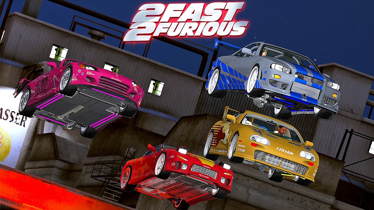 GTA V - Street Race Bridge Jump (2 Fast 2 Furious) 4K