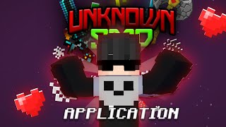 MY APPLICATION FOR UNKNOWN SMP | @AncientSniper