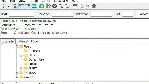 How to fix critical error in FileZilla could not connect to server response 530