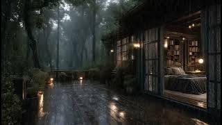 Rain Falling Around a Wooden Cabin 🌧 | Peaceful Forest Ambience for Deep Sleep