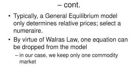 Plenary Session VII:  Introduction to GAMS -- A Simple CGE Model