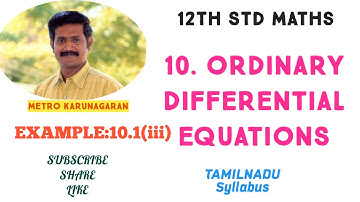 12th Std Maths Example 10.1(iii)Determine Order and degree(if exists) d2y/dx2+3(dy/dx)^2= x^2 log(d