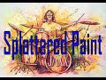 Estarcido en el dibujo de un baterista. Stenciled drawing of a drummer