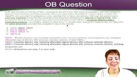 OB CPT Code Question — VBAC and Cesarean Delivery
