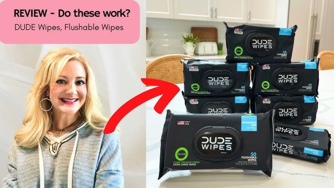 Dude Wipes Flushable Wipes, Fragrance Free, Extra Large - 48 wipes