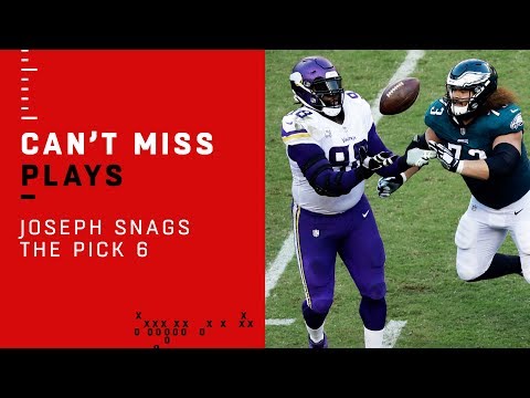 Vikings DT Linval Joseph Snags Pick 6 for the BIG MAN TD!!!