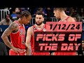 NBA PICKS TODAY 1/12/2024 | FREE NBA BEST BETS AND PREDICTIONS