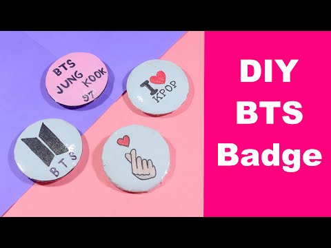 How to Make BTS Badge at Home | DIY BTS Badge from Paper - Very Easy