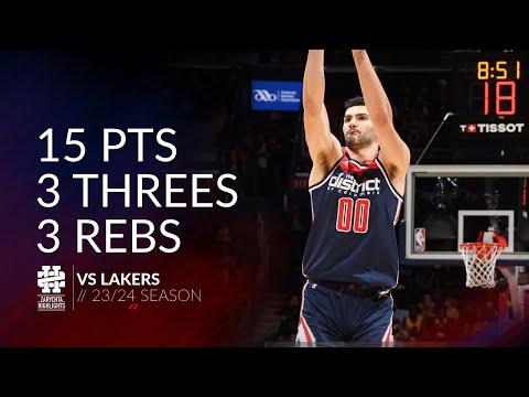 Tristan Vukcevic 15 pts 3 threes 3 rebs vs Lakers 23/24 season