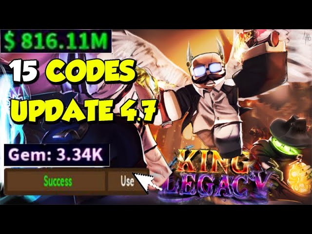 NEW* ALL WORKING 4.7 UPDATE CODES IN KING LEGACY! ROBLOX KING LEGACY CODES  