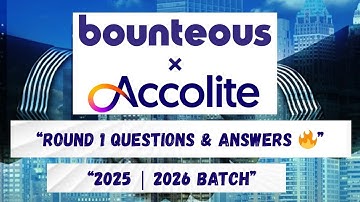 Bounteous × Accolite Hiring Challenge 2025 Round 1 Question & Answers | Tips for freshers 2025/2026