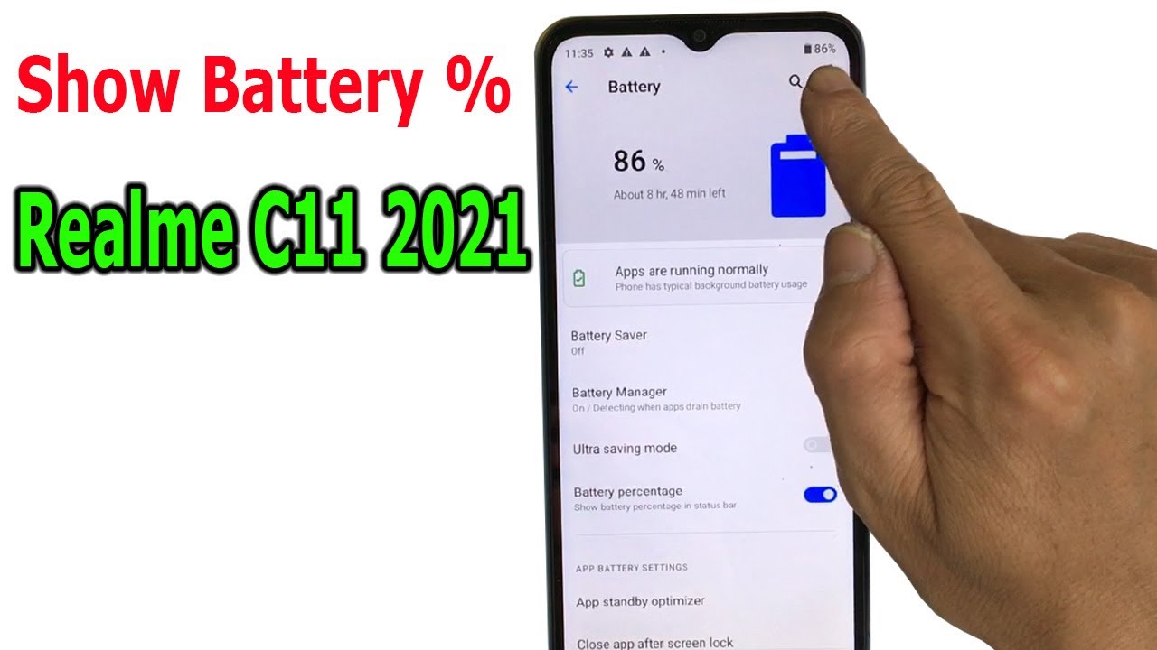 How to show battery percentage Realme C11 2021 YouTube