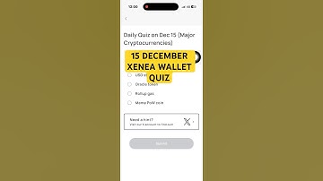 15 December Xenea Wallet Quiz Answer | Xenea wallet daily Quiz Answer Today | Xenea Wallet Quiz |