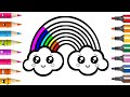 APPRENDRE LES COULEURS Arc En Ciel coloré À DESSINER vidéo éducative & Planète coloriage