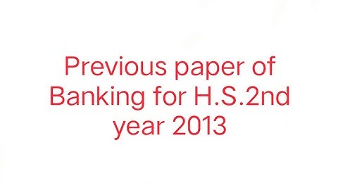 Gauhati university#H.S. 2nd year question paper of Banking