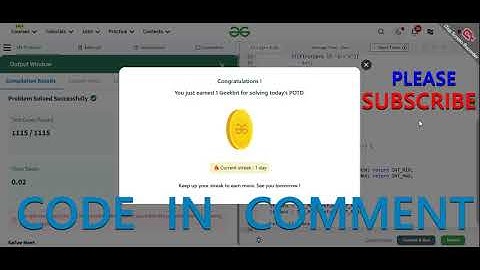 GFG POTD 28/11/2024 IN C++ MOST IMPORTANT INFORMATION | CODE IN COMMENT #geeksforgeeks #gfg #potd