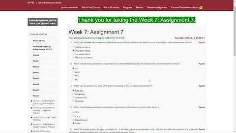 Air pollution and Control Week 7  assignment answers | Jan-Apr 2024