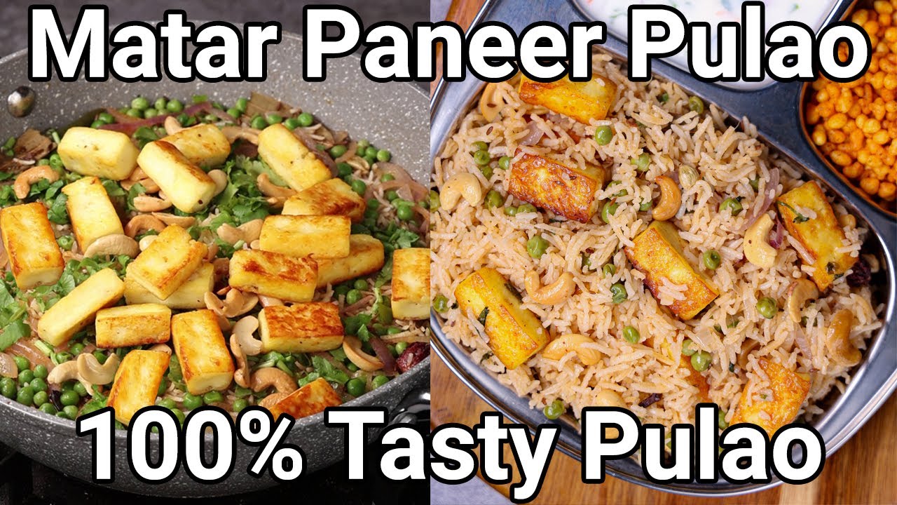 ⁣Matar Paneer Pulao with Simple Raita - Ideal One Pot Meal Lunch Box Recipe | Kaju Paneer Peas Pulav