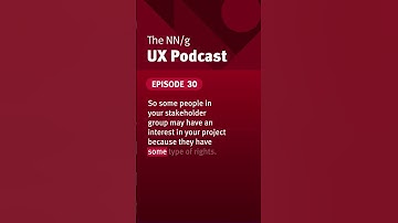 "What is a stakeholder?" - answered by Sarah Gibbons on the NN/g UX podcast. #ux #podcast