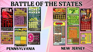 BATTLE OF THE STATES 🥊 PA vs. NJ SCRATCH OFF LOTTERY TICKETS