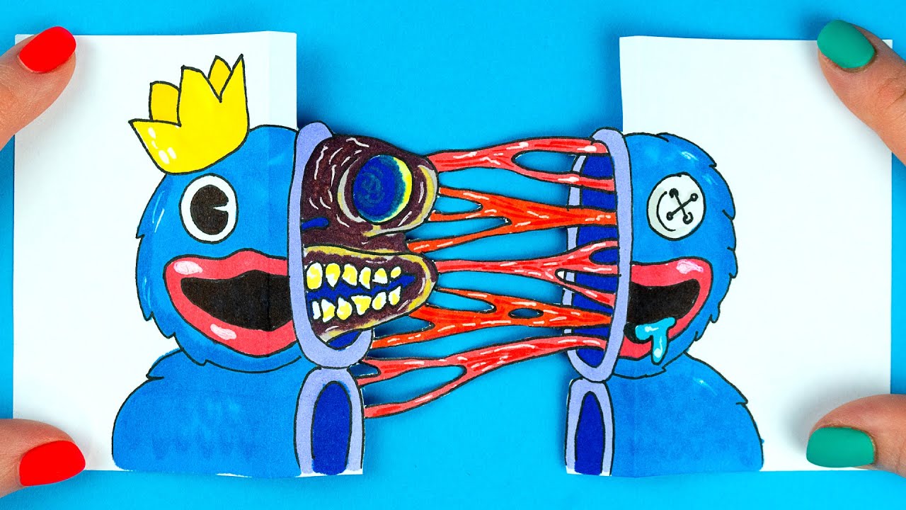 Paper Craft DIY - Rainbow friends Blue 😍😍😍 -->   #rainbowfriends #blue #cartoon #fanart  #animation #stopmotion #papercrafts