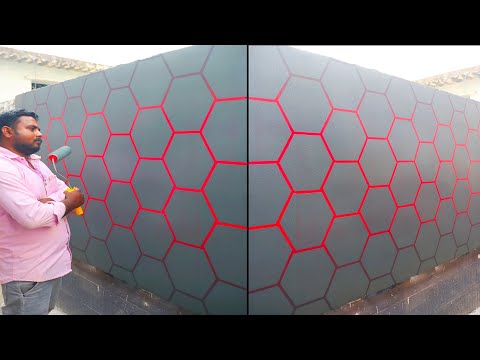 3D effect wall painting design | new wall painting ideas easy