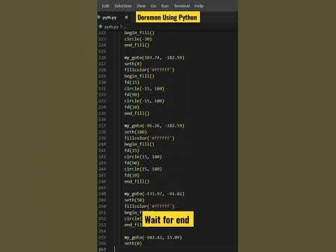 Simple Python code to draw Doremon #shorts #programming #python #code # ...