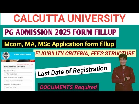 CALCUTTA UNIVERSITY PG ADMISSION 2025 | Online Application form fillup ...