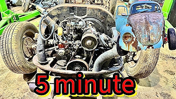 How to remove a classic Aircooled engine in 5 Minutes VW Beetle Restoration ep3