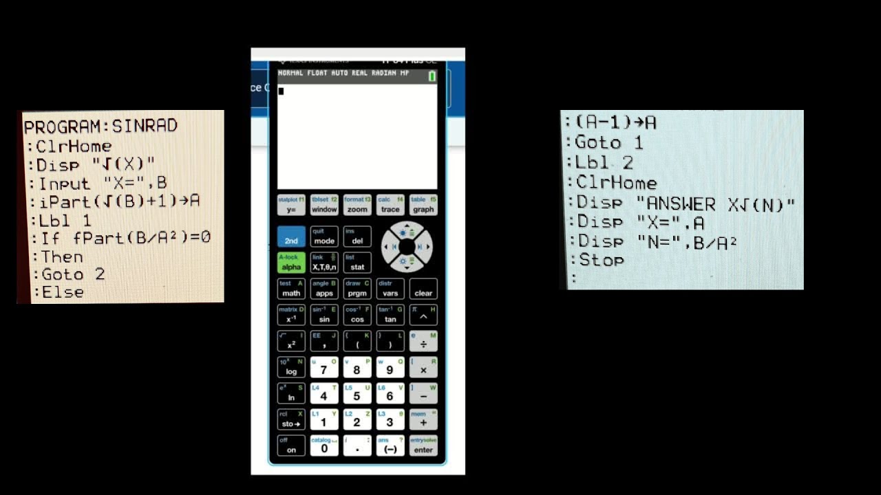 Programming your TI-84 plus ve calculator for simplifying radicals