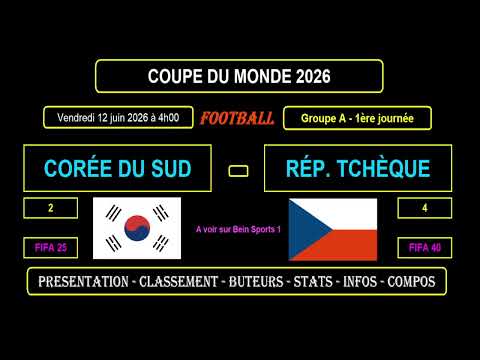 Video CORÉE DU SUD - RÉPUBLIQUE TCHÈQUE : 1ère journée GROUPE A - COUPE DU MONDE 2026