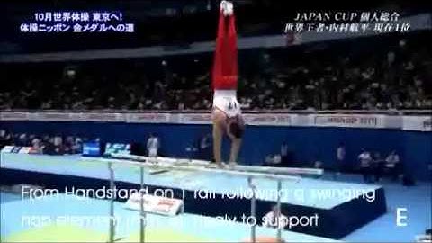 Parallel Bars Handstand on One Rail Healy to Support Gymnastics Video