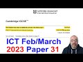 2023 march paper 31 cambridge 0417 ict igcse