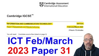 2023 March Paper 31, Cambridge 0417 ICT [IGCSE]