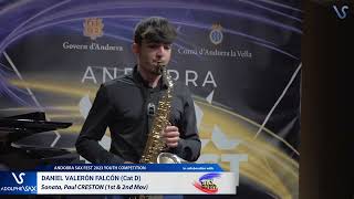 ANDORRA SAX FEST 2023: Daniel Valeron Falcon plays Sonata, Paul CRESTON (1st -2nd)
