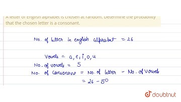 A letter of English alphabet is chosen at random. Determine the probability that the