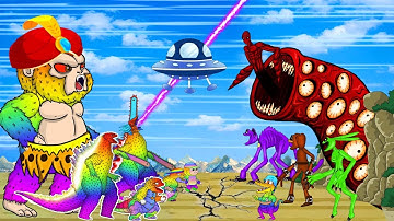 Rescue GODZILLA & KONG From EVOLUTION OF PYTHON: The Battle Against Digestive System - FUNNY CARTOON