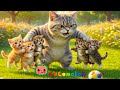 The mother cat is angry because her 5 kittens are too playful | 5 Little Cats Song | 5 Little Ducks