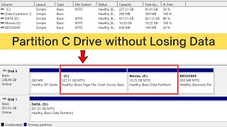 How To Partition C Drive In Windows 1110 Without Formatting