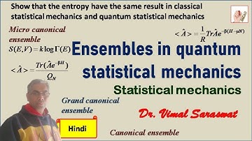 Ensembles in quantum statistical mechanics | L-15 | Statistical Mechanics