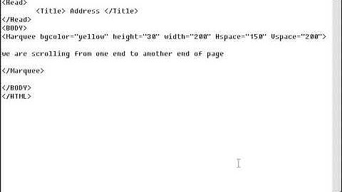 marquee tag HTML