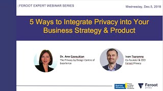 EXPERT WEBINAR: Integrate Privacy into your Business Strategy & Product, with Dr. Ann Cavoukian