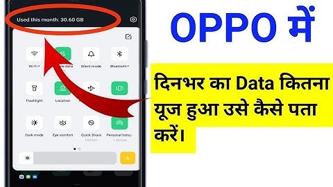OPPO Phone me Data show kaise kare । Today Data usage settings Option on in OPPO ।Data Kaise Dekhe