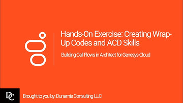 Genesys Cloud Architect Module 3.6 Hands-On Exercise: Creating Wrap up Codes and ACD Skills