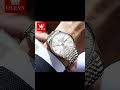 OLEVS 2929 Men Quartz Watch Original Waterproof Business Man Wristwatch Steel Strap Dual Calendar