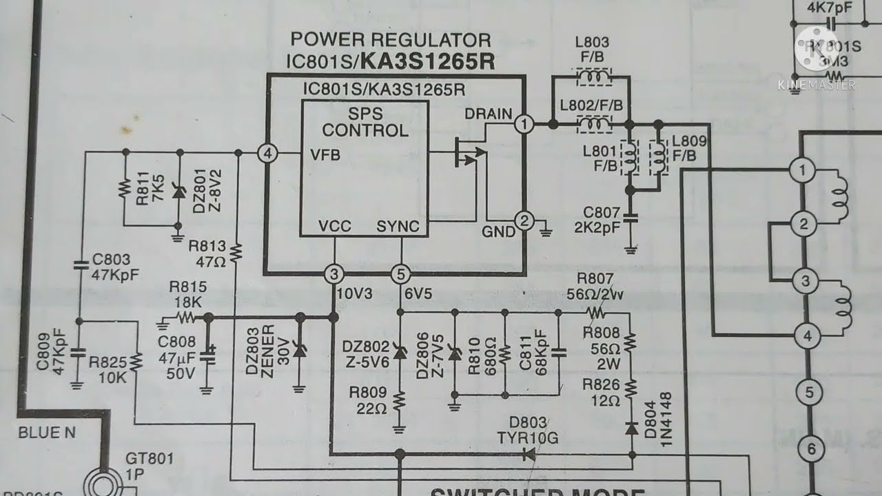 Samsung CRT tv STR KA3S1265R SMPS Power Supply Circuit Diagram - YouTube