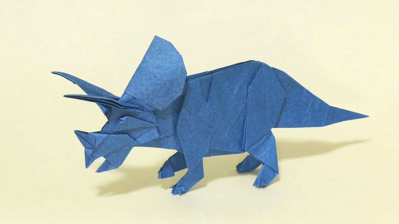 折り紙制作早送り】トリケラトプスができるまで【Origami