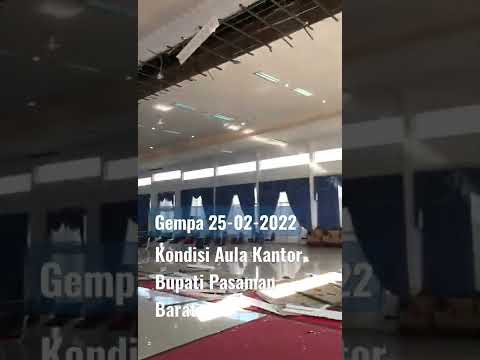 Gempa 25-02-2022 kondisi aula kantor bupati pasaman barat, berita gempa terkini